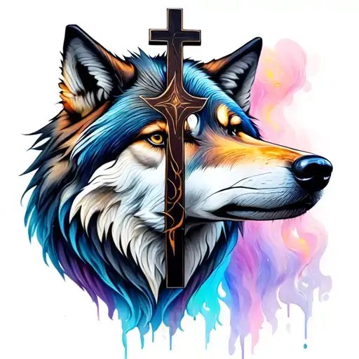 Cross And Wolf In A