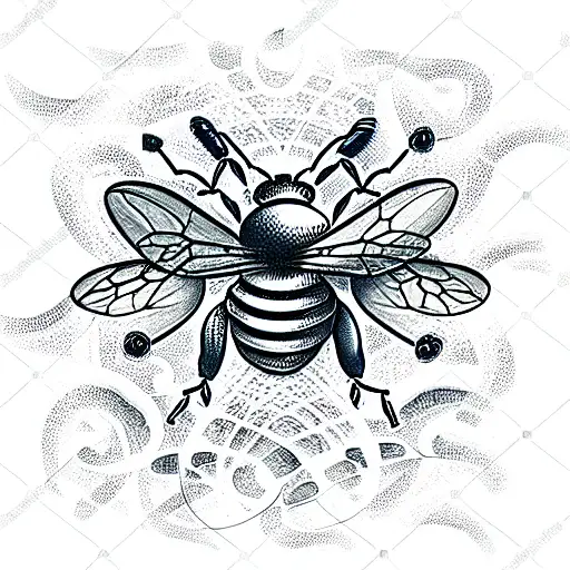 Bee In The Center Of Life Elements