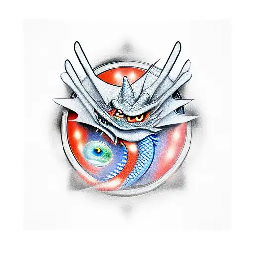 Dragon With A Poker Face Looking At The Camera