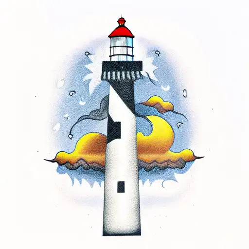 Lighthouse With Storm And Skulls