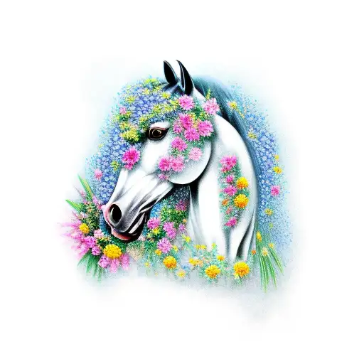 Horse With Flowers