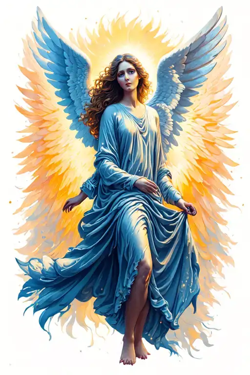 Female Angel With Swaying Robe Holding