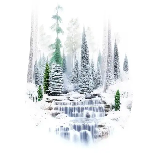 A Serene Forest Scene With A Waterfall And Hidden Hiking Trails