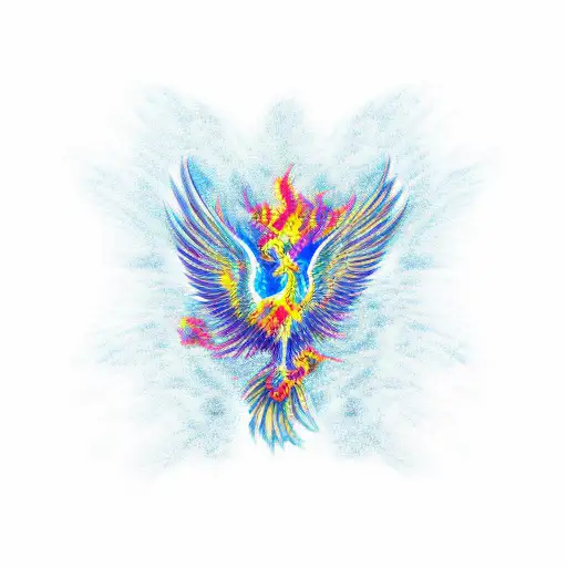 Phoenix Rising From The Ashes Drawn By Picasso In An Abstract Way
