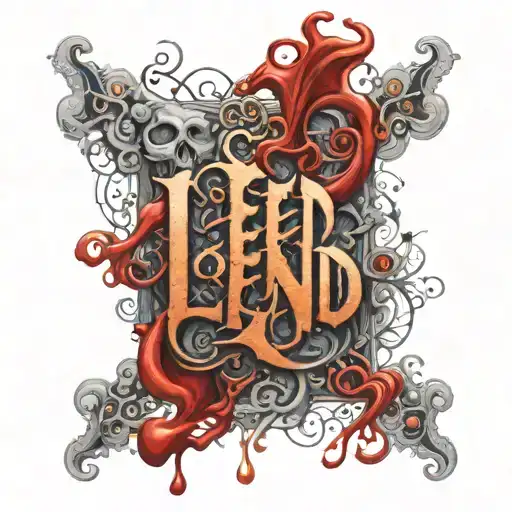 The Word Lebend With Intricate Design And Abstract Blood