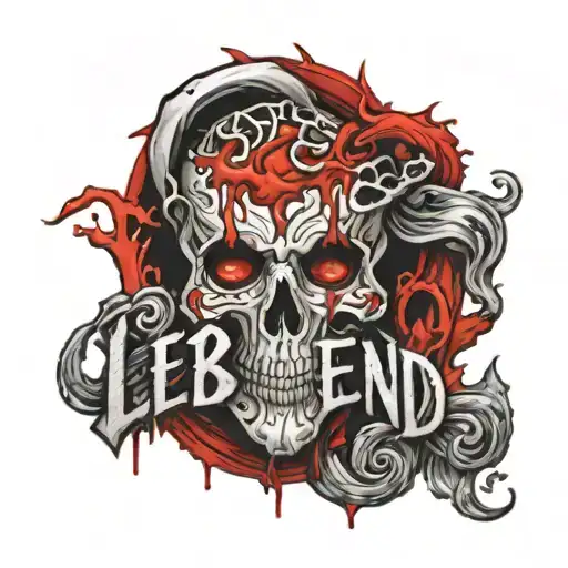 The Word Lebend With Red Color And Abstract Blood