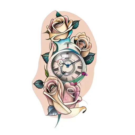 Roses And A Clock