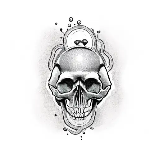 Skull With Mushrooms Growing Out