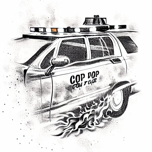 Cop Car On Fire