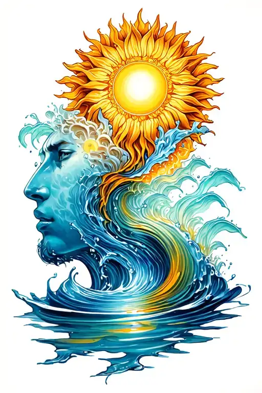 Sun Element And Water Element Combined Together