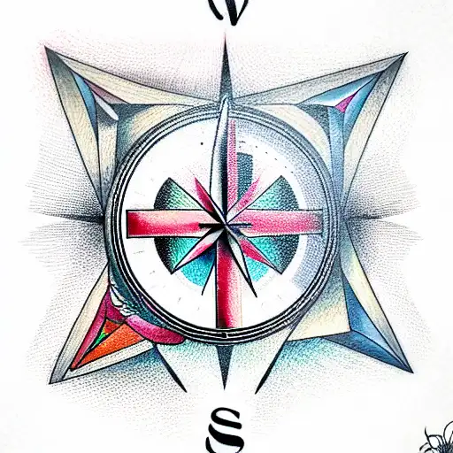 Hourglass And Compass