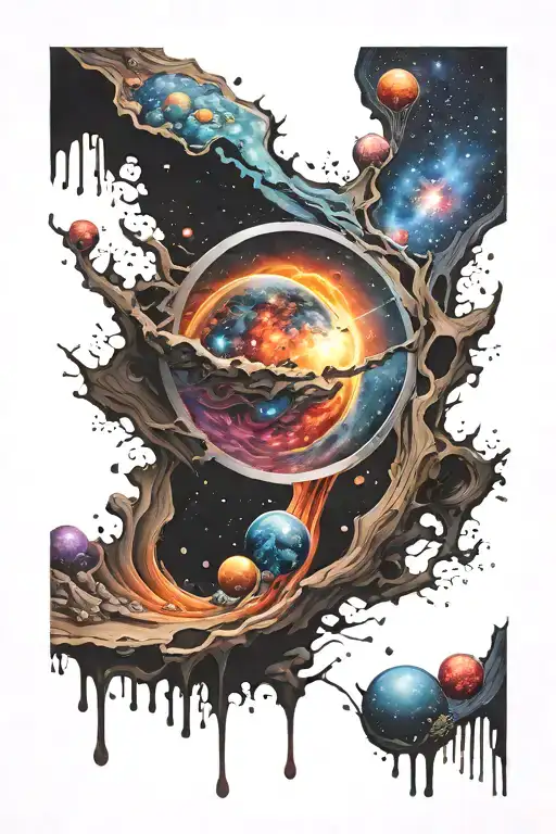 Galaxy Spilling Out Of Cut Open