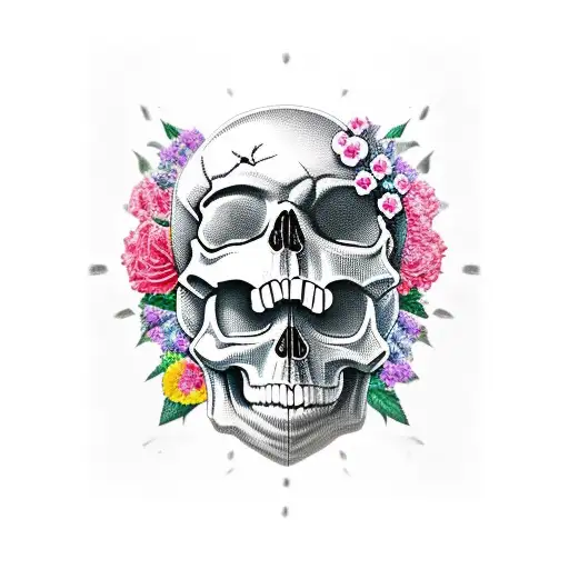 Skull And Flowers