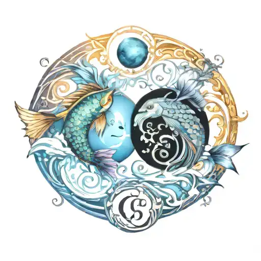Pisces Sagittarius Yin Yang