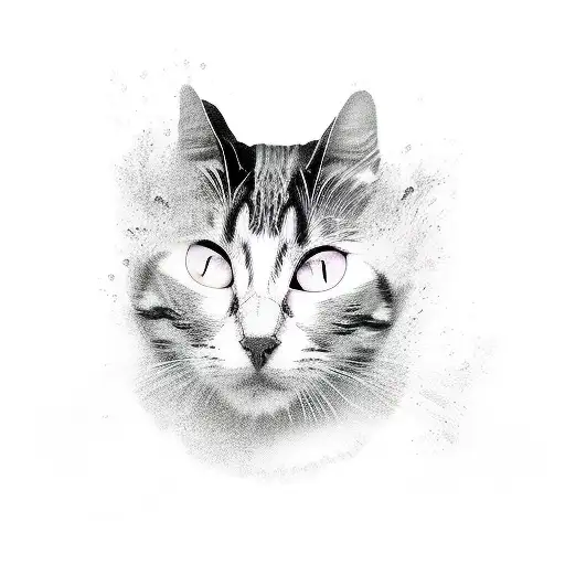 Spotted Black And White Cat