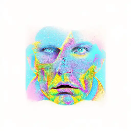 Face With Background Pf Squares