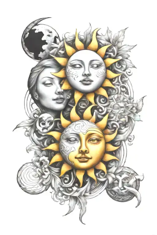 Sun And Moon Intertwined