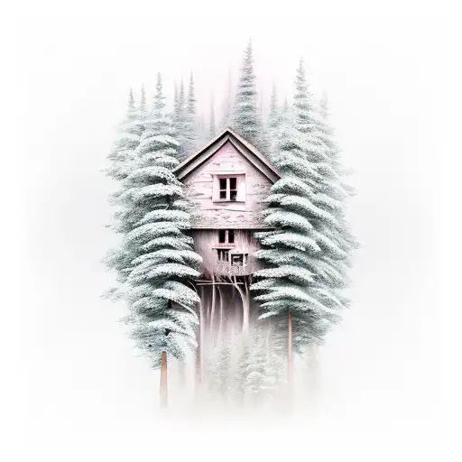 Dark Forest With House