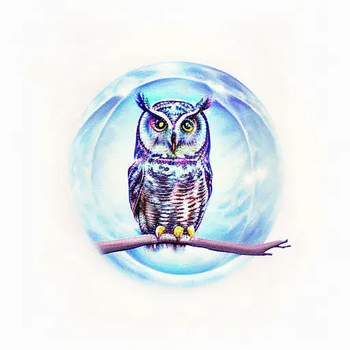 Owl In The Moonlight