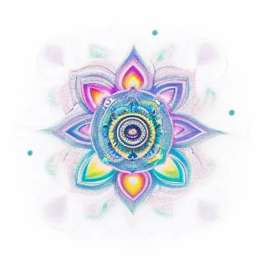 A Chakra-inspired Mandala Design Incorporating Elements Of Love And Spirituality