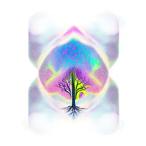 Tree Of Life With Northern Lights