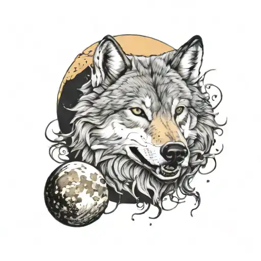 Wolf Eating The Moon