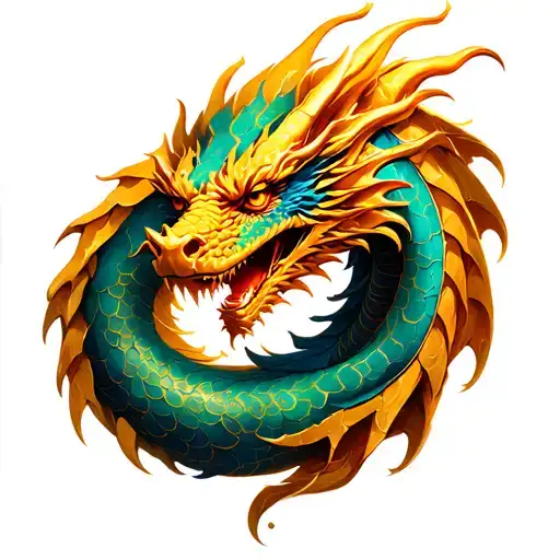 Dragon With Golden Scale