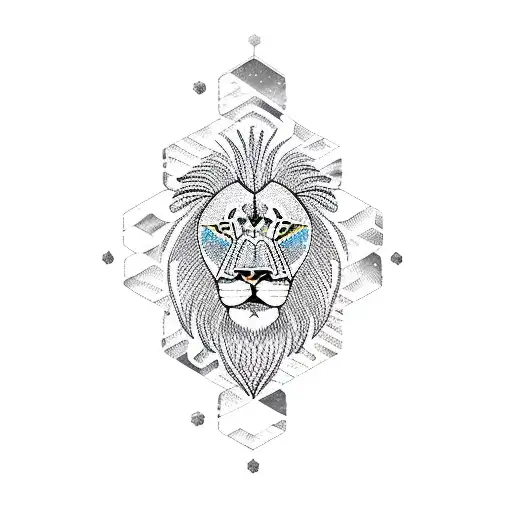 A Lion In A Honeycomb Pattern