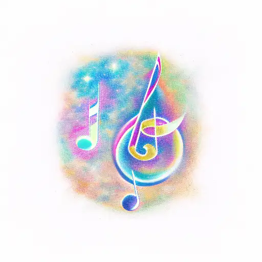 Galaxy With Musical Notes