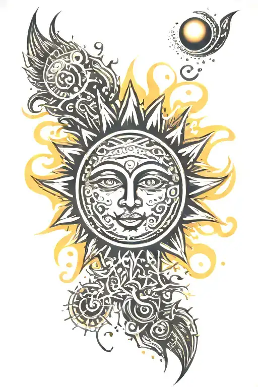 Celestial Tribal Sun Shining