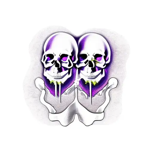Purple Heart Travel Skull Lovers Forever
