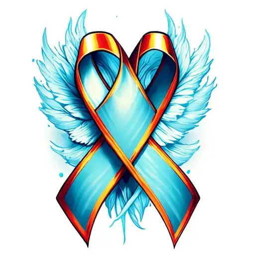 Two Cancer Ribbon Intertwined