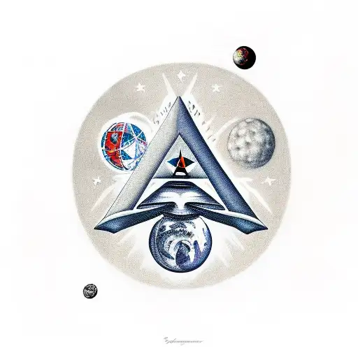 Astronaut With Illuminati Symbol Smoking