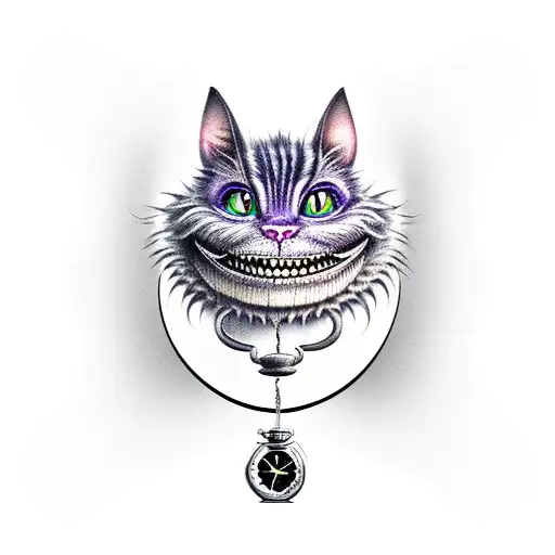 Cheshire Cat With A Pocket Watch Full Sleeve