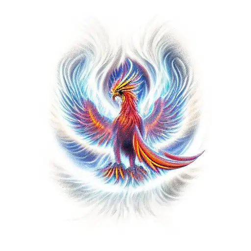 A Fiery Phoenix Being Born