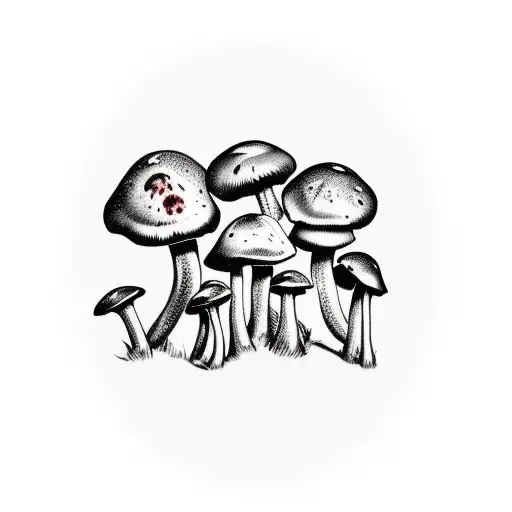 Mushrooms On A Dead Crow