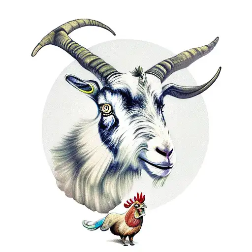 Goat And Rabbit And Rooster
