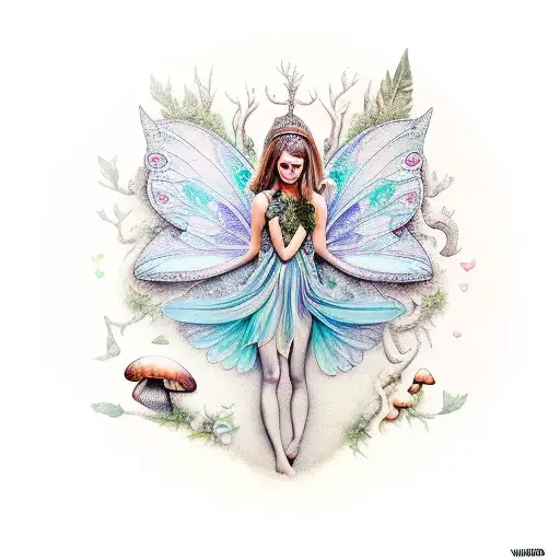 Woodland Fairy With Mushrooms