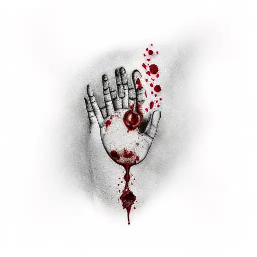 A Dark And Mysterious Tattoo Of A Cat's Paw With Blood Dripping From Its Claws