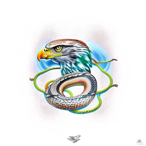 Eagle Carrying A Snake