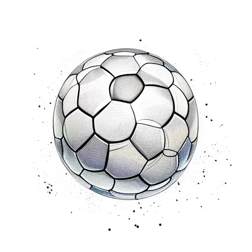 A Minimalist Tattoo Of A Soccer Ball With A Mermaid Tail