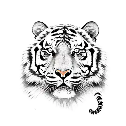 Mixture Between A Tiger And An Elephant In Red Color