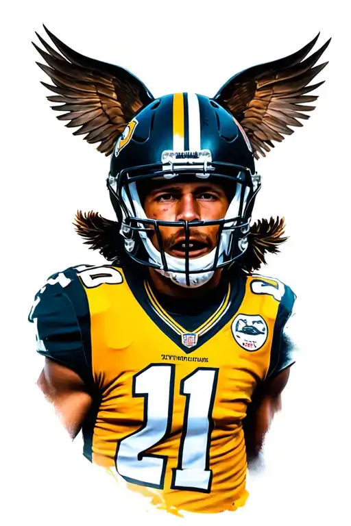 American Football Player Tacklimg