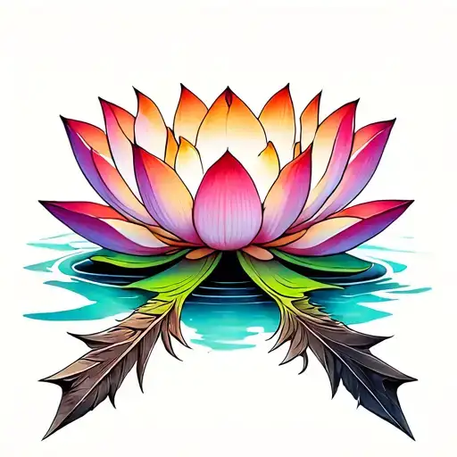 Lotus Arrow Tattoo Design