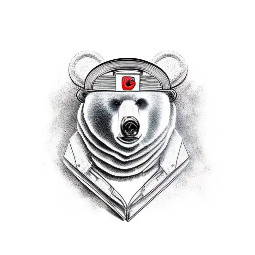 Bear Wearing A Welding Cap