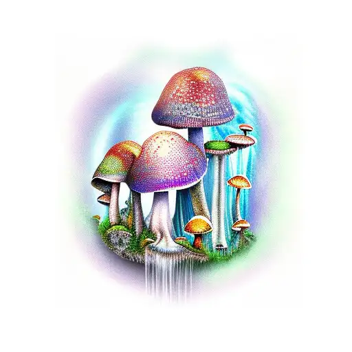 Fairy Waterfall On Mushroom