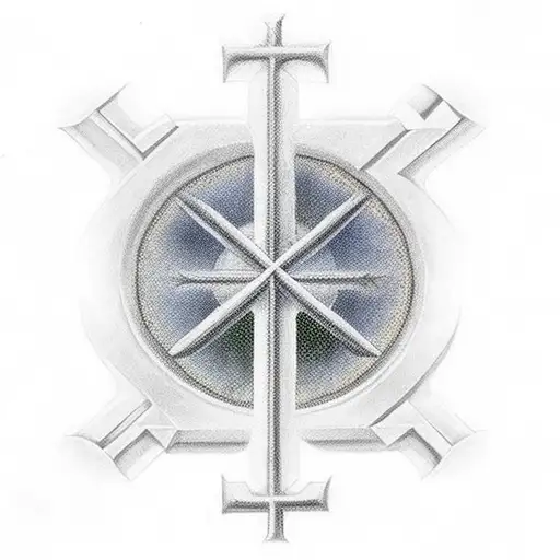 Middle Sized Christian Cross With A Side Extention For Numbers To Be Added