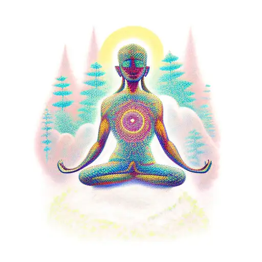 Figure Meditating Under A Tree