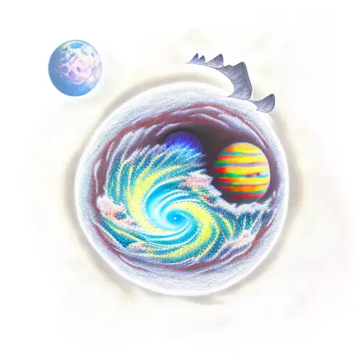 Dinosaur And Planets