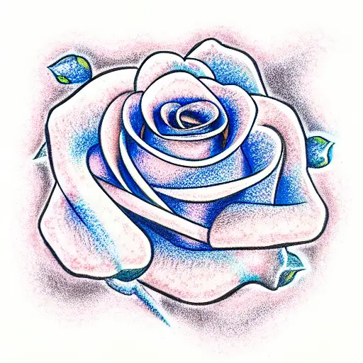 Blue Rose With Stem Lacrimosa